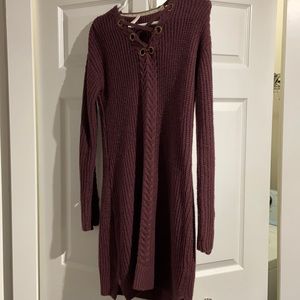 Purple sweater dress
